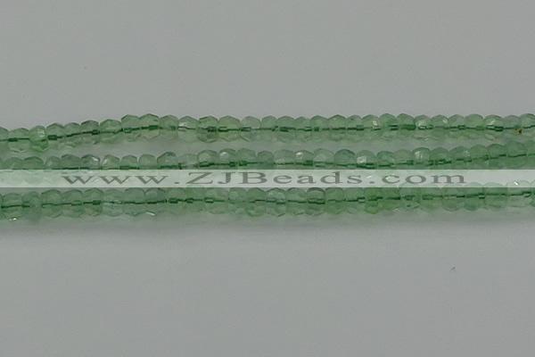 CRB1458 15.5 inches 4*6mm faceted rondelle green fluorite beads