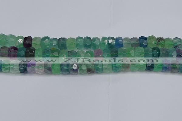 CRB1465 15.5 inches 6*10mm faceted rondelle fluorite beads