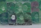 CRB1466 15.5 inches 6*12mm faceted rondelle fluorite beads