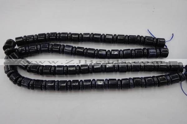 CRB152 15.5 inches 6*12mm & 10*12mm rondelle blue dumortierite beads