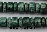 CRB162 15.5 inches 5*14mm & 10*14mm rondelle green picture jasper beads