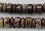 CRB176 15.5 inches 4*12mm – 8*12mm rondelle red artistic jasper beads