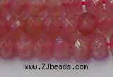 CRB1801 15.5 inches 5*8mm faceted rondelle strawberry quartz beads