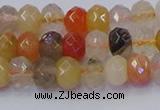 CRB1820 15.5 inches 4*6mm faceted rondelle mixed rutilated quartz beads