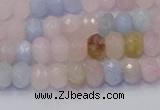 CRB1828 15.5 inches 4*6mm faceted rondelle morganite beads