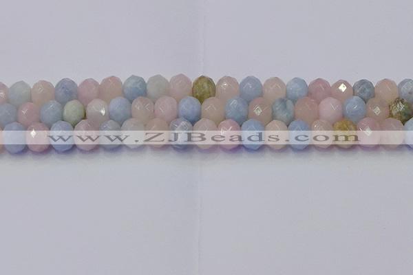 CRB1830 15.5 inches 6*10mm faceted rondelle morganite beads