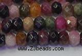 CRB1832 15.5 inches 4*6mm faceted rondelle tourmaline beads