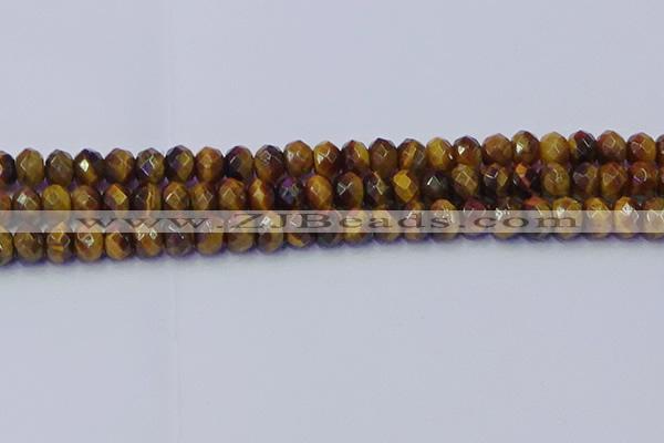 CRB1841 15.5 inches 5*8mm faceted rondelle yellow tiger eye beads