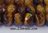 CRB1842 15.5 inches 6*10mm faceted rondelle yellow tiger eye beads