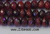 CRB1845 15.5 inches 5*8mm faceted rondelle red tiger eye beads