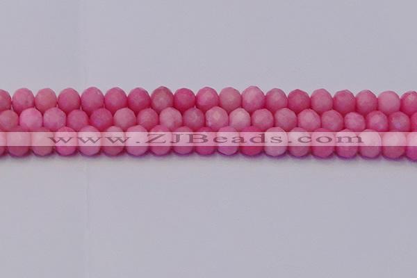 CRB1850 15.5 inches 6*10mm faceted rondelle pink opal beads