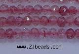 CRB1863 15.5 inches 2*3mm faceted rondelle strawberry quartz beads