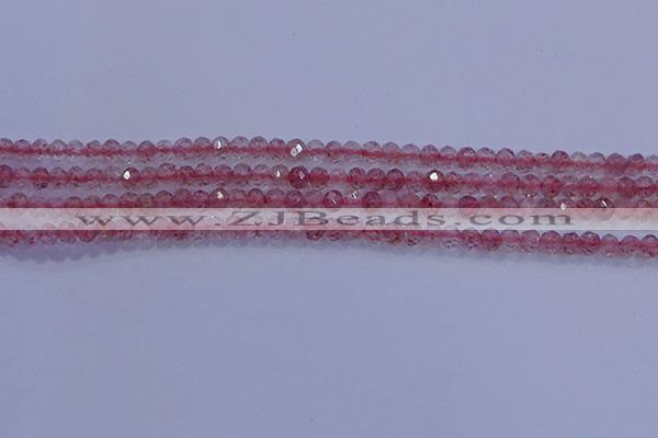 CRB1863 15.5 inches 2*3mm faceted rondelle strawberry quartz beads