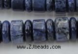 CRB187 15.5 inches 6*16mm – 10*16mm rondelle blue dumortierite beads