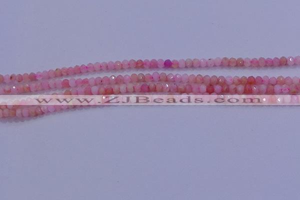 CRB1875 15.5 inches 2*3mm faceted rondelle pink opal beads