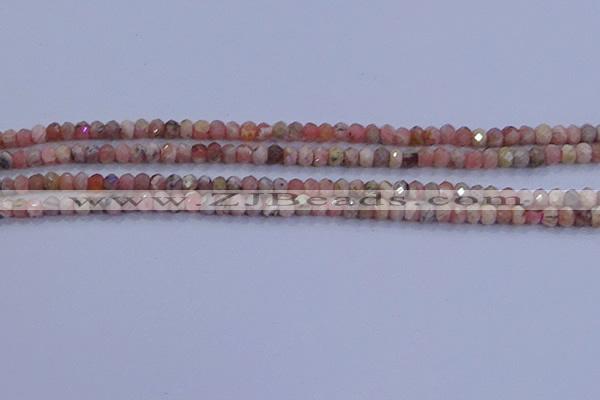 CRB1881 15.5 inches 2*3mm faceted rondelle rhodochrosite beads