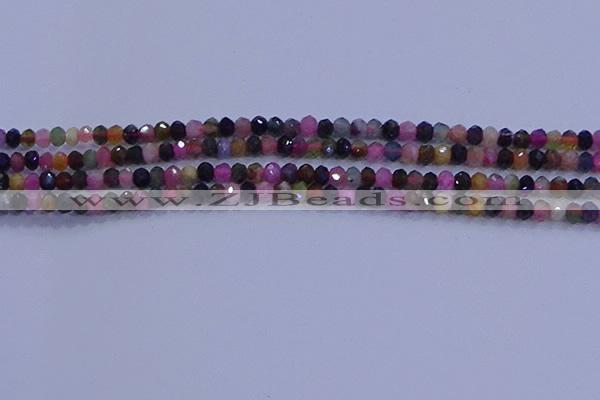 CRB1888 15.5 inches 2.5*4mm faceted rondelle tourmaline beads