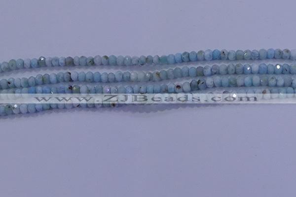 CRB1893 15.5 inches 2*3mm faceted rondelle larimar beads