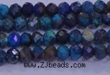 CRB1907 15.5 inches 2.5*4mm faceted rondelle chrysocolla & turquoise beads