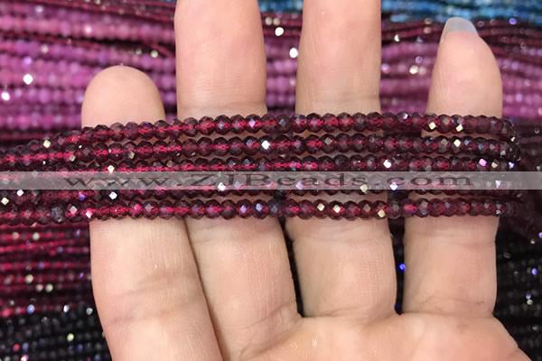 CRB1938 15.5 inches 2*3mm faceted rondelle red garnet gemstone beads
