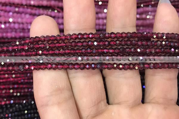 CRB1939 15.5 inches 2.5*4mm faceted rondelle red garnet gemstone beads