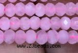 CRB1940 15.5 inches 2.5*4mm faceted rondelle rose quartz beads