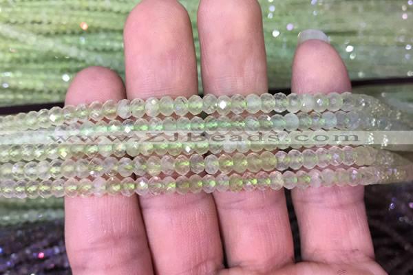 CRB1952 15.5 inches 3*4mm faceted rondelle prehnite gemstone beads