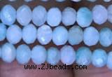 CRB1985 15.5 inches 3*4mm faceted rondelle amazonite gemstone beads