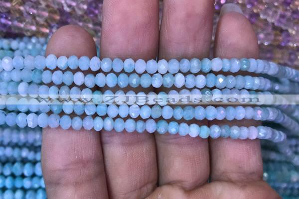 CRB1985 15.5 inches 3*4mm faceted rondelle amazonite gemstone beads