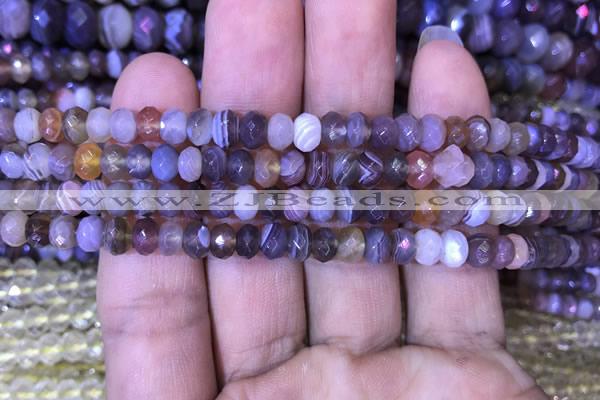 CRB1994 15.5 inches 4*6mm faceted rondelle Botswana agate beads