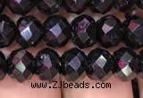 CRB1999 15.5 inches 6*8mm faceted rondelle black spinel beads