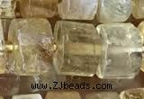 CRB2037 15.5 inches 11mm - 12mm faceted tyre citrine gemstone beads