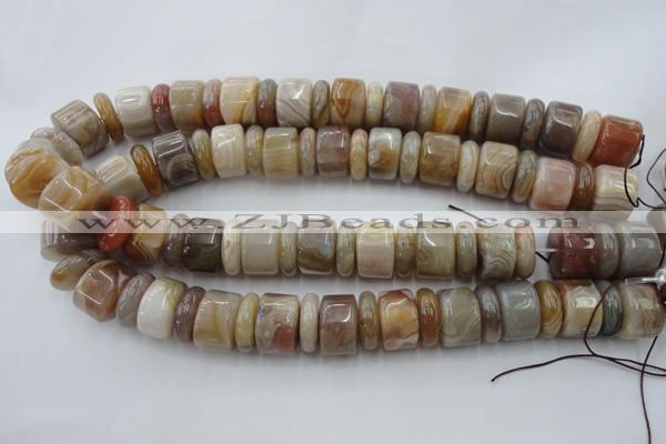 CRB205 15.5 inches 6*18mm - 13*18mm rondelle yellow agate beads