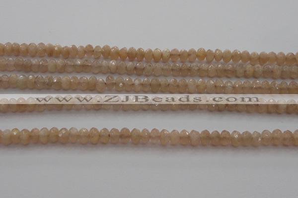 CRB210 15.5 inches 3*4mm faceted rondelle moonstone beads