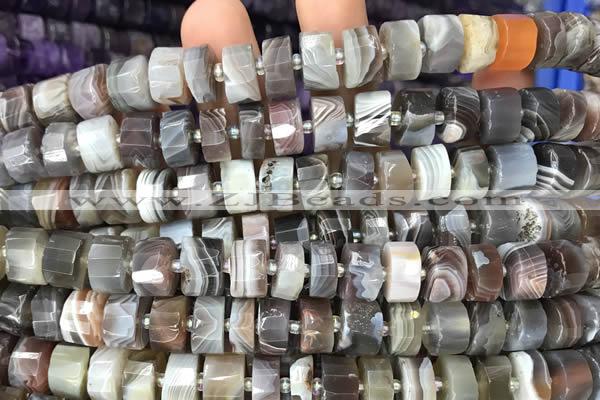 CRB2110 15.5 inches 7mm - 8mm faceted tyre Botswana agate beads