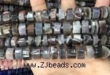 CRB2114 15.5 inches 13mm - 14mm faceted tyre Botswana agate beads