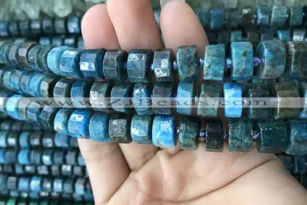 CRB2147 15.5 inches 11mm - 12mm faceted tyre apatite gemstone beads