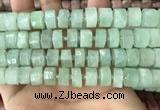 CRB2167 15.5 inches 12mm - 13mm faceted tyre light prehnite beads