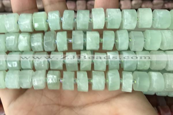 CRB2167 15.5 inches 12mm - 13mm faceted tyre light prehnite beads