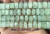 CRB2168 15.5 inches 13mm - 14mm faceted tyre light prehnite beads