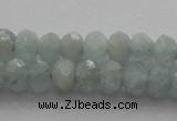CRB217 15.5 inches 3*4mm faceted rondelle aquamarine beads