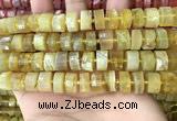 CRB2172 15.5 inches 12mm - 13mm faceted tyre yellow opal beads