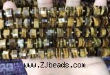 CRB2197 15.5 inches 10mm - 11mm faceted tyre yellow tiger eye beads