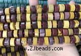 CRB2202 15.5 inches 10mm - 11mm faceted tyre mookaite beads