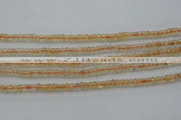 CRB221 15.5 inches 2.5*4mm faceted rondelle citrine gemstone beads