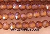 CRB2213 15.5 inches 2*3mm faceted rondelle orange garnet beads