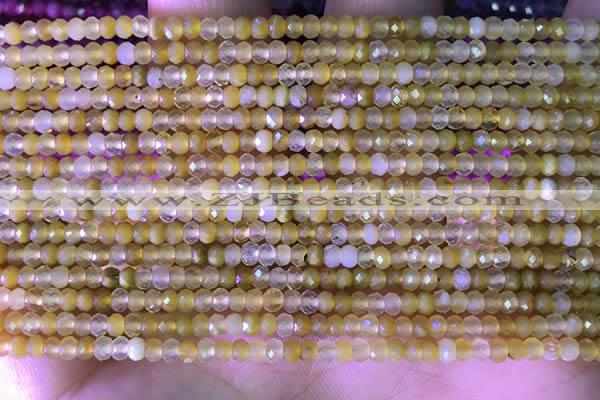 CRB2217 15.5 inches 2*3mm faceted rondelle yellow opal beads