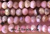 CRB2225 15.5 inches 2*3mm faceted rondelle rhodochrosite beads