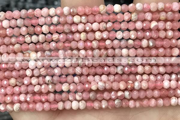 CRB2237 15.5 inches 2*3mm faceted rondelle rhodochrosite beads