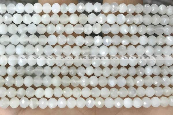 CRB2255 15.5 inches 3*4mm faceted rondelle white moonstone beads